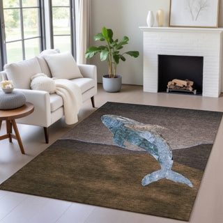 Piper Looms Chantille Coastal ACN2078 Brown Machine Washable Area Rug Lifestyle Image Feature