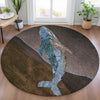 Piper Looms Chantille Coastal ACN2078 Brown Machine Washable Area Rug Round Lifestyle Image Feature