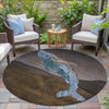 Piper Looms Chantille Coastal ACN2078 Brown Machine Washable Area Rug Round Outdoor Lifestyle Image Feature