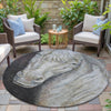 Piper Looms Chantille Animal ACN2080 Ivory Machine Washable Area Rug Round Outdoor Lifestyle Image Feature