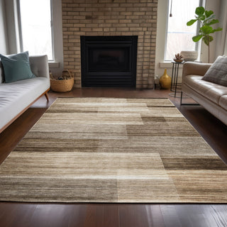 Piper Looms Chantille Stripes ACN2082 Brown Machine Washable Area Rug Lifestyle Image Feature