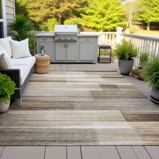 Piper Looms Chantille Stripes ACN2082 Brown Machine Washable Area Rug Outdoor Lifestyle Image Feature