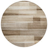Piper Looms Chantille Stripes ACN2082 Brown Machine Washable Area Rug Round Main Image