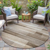 Piper Looms Chantille Stripes ACN2082 Brown Machine Washable Area Rug Round Outdoor Lifestyle Image Feature
