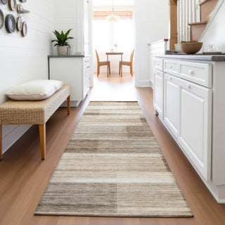 Piper Looms Chantille Stripes ACN2082 Brown Machine Washable Area Rug Runner Lifestyle Image Feature