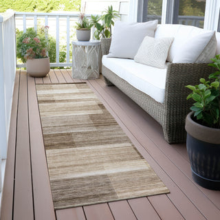 Piper Looms Chantille Stripes ACN2082 Brown Machine Washable Area Rug Runner Outdoor Lifestyle Image Feature