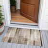 Piper Looms Chantille Stripes ACN2082 Brown Machine Washable Area Rug Scatter Outdoor Lifestyle Image Feature