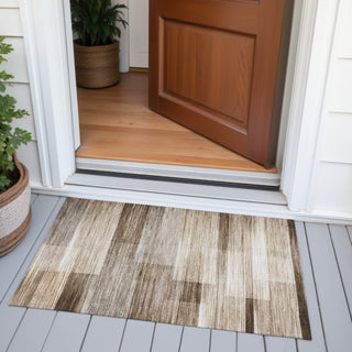 Piper Looms Chantille Stripes ACN2082 Brown Machine Washable Area Rug Scatter Outdoor Lifestyle Image Feature