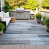 Piper Looms Chantille Stripes ACN2082 Denim Machine Washable Area Rug Outdoor Lifestyle Image Feature