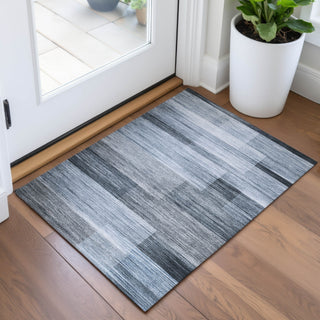 Piper Looms Chantille Stripes ACN2082 Denim Machine Washable Area Rug Scatter Lifestyle Image Feature