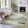Piper Looms Chantille Stripes ACN2082 Green Machine Washable Area Rug Lifestyle Image Feature