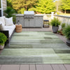 Piper Looms Chantille Stripes ACN2082 Green Machine Washable Area Rug Outdoor Lifestyle Image Feature
