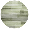 Piper Looms Chantille Stripes ACN2082 Green Machine Washable Area Rug Round Main Image
