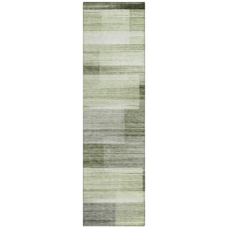 Piper Looms Chantille Stripes ACN2082 Green Machine Washable Area Rug Runner Main Image
