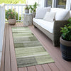 Piper Looms Chantille Stripes ACN2082 Green Machine Washable Area Rug Runner Outdoor Lifestyle Image Feature
