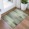 Piper Looms Chantille Stripes ACN2082 Green Machine Washable Area Rug Scatter Lifestyle Image Feature