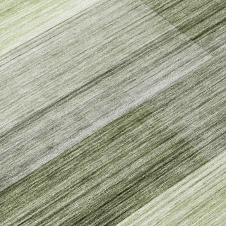 Piper Looms Chantille Stripes ACN2082 Green Machine Washable Area Rug Swatch Image