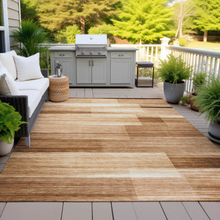 Piper Looms Chantille Stripes ACN2082 Paprika Machine Washable Area Rug Outdoor Lifestyle Image Feature