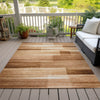 Piper Looms Chantille Stripes ACN2082 Paprika Machine Washable Area Rug Outdoor Lifestyle Image Feature