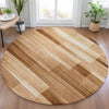 Piper Looms Chantille Stripes ACN2082 Paprika Machine Washable Area Rug Round Lifestyle Image Feature