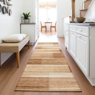 Piper Looms Chantille Stripes ACN2082 Paprika Machine Washable Area Rug Runner Lifestyle Image Feature