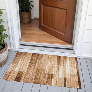 Piper Looms Chantille Stripes ACN2082 Paprika Machine Washable Area Rug Scatter Outdoor Lifestyle Image Feature