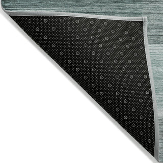 Piper Looms Chantille Stripes ACN2082 Teal Machine Washable Area Rug Backing Image