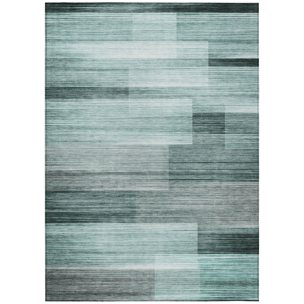 Piper Looms Chantille Stripes ACN2082 Teal Machine Washable Area Rug main image