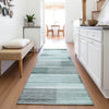 Piper Looms Chantille Stripes ACN2082 Teal Machine Washable Area Rug Runner Lifestyle Image Feature