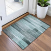 Piper Looms Chantille Stripes ACN2082 Teal Machine Washable Area Rug Scatter Lifestyle Image Feature
