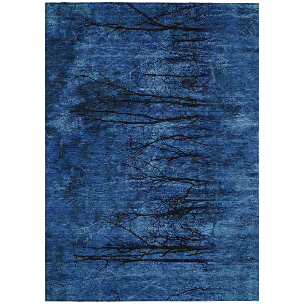 Piper Looms Chantille Floral ACN2083 Blue Machine Washable Area Rug main image