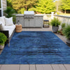 Piper Looms Chantille Floral ACN2083 Blue Machine Washable Area Rug Outdoor Lifestyle Image Feature