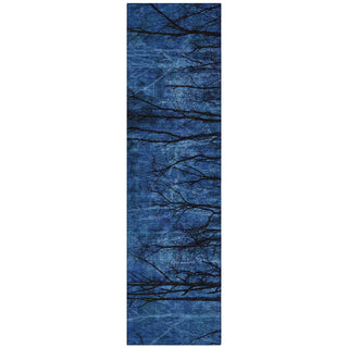 Piper Looms Chantille Floral ACN2083 Blue Machine Washable Area Rug Runner Main Image