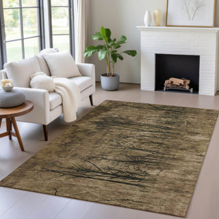 Piper Looms Chantille Floral ACN2083 Brown Machine Washable Area Rug Lifestyle Image Feature
