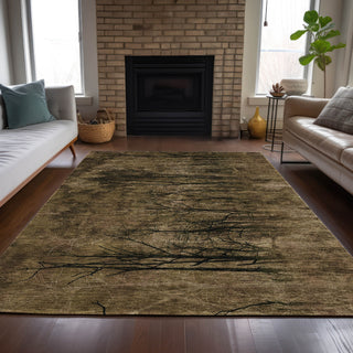 Piper Looms Chantille Floral ACN2083 Brown Machine Washable Area Rug Lifestyle Image Feature