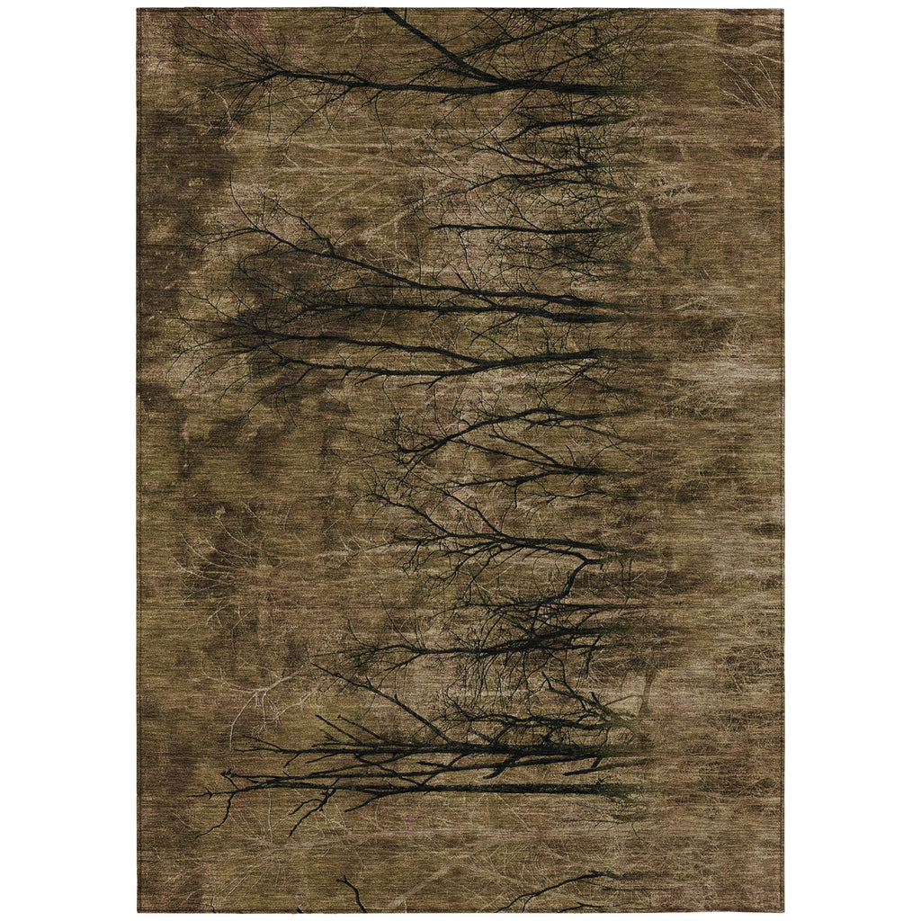 Piper Looms Chantille Floral ACN2083 Brown Machine Washable Area Rug main image