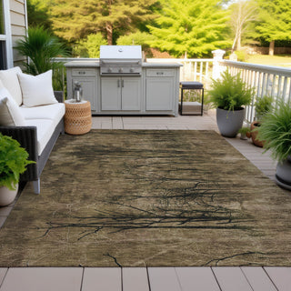 Piper Looms Chantille Floral ACN2083 Brown Machine Washable Area Rug Outdoor Lifestyle Image Feature