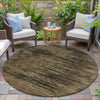 Piper Looms Chantille Floral ACN2083 Brown Machine Washable Area Rug Round Outdoor Lifestyle Image Feature