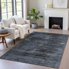 Piper Looms Chantille Floral ACN2083 Charcoal Machine Washable Area Rug Lifestyle Image Feature
