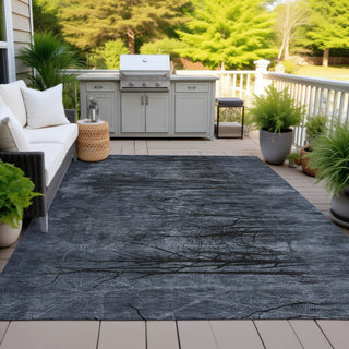 Piper Looms Chantille Floral ACN2083 Charcoal Machine Washable Area Rug Outdoor Lifestyle Image Feature