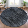 Piper Looms Chantille Floral ACN2083 Charcoal Machine Washable Area Rug Round Lifestyle Image Feature