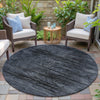 Piper Looms Chantille Floral ACN2083 Charcoal Machine Washable Area Rug Round Outdoor Lifestyle Image Feature
