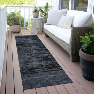 Piper Looms Chantille Floral ACN2083 Charcoal Machine Washable Area Rug Runner Outdoor Lifestyle Image Feature