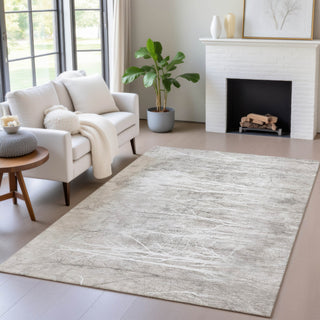 Piper Looms Chantille Floral ACN2083 Silver Machine Washable Area Rug Lifestyle Image Feature
