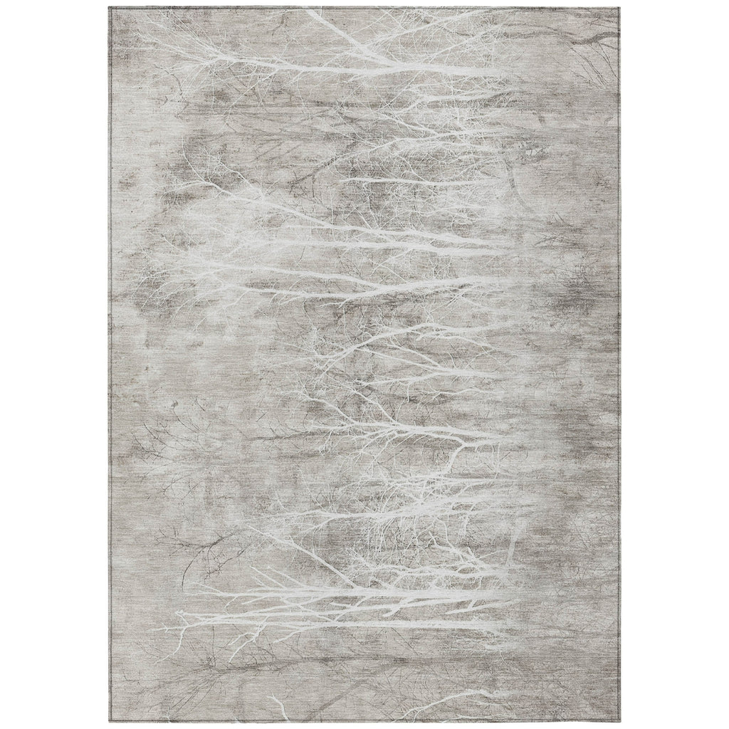Piper Looms Chantille Floral ACN2083 Silver Machine Washable Area Rug main image