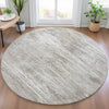 Piper Looms Chantille Floral ACN2083 Silver Machine Washable Area Rug Round Lifestyle Image Feature