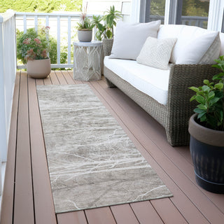 Piper Looms Chantille Floral ACN2083 Silver Machine Washable Area Rug Runner Outdoor Lifestyle Image Feature