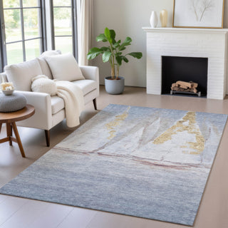 Piper Looms Chantille Coastal ACN2084 Blue Machine Washable Area Rug Lifestyle Image Feature