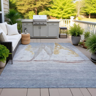 Piper Looms Chantille Coastal ACN2084 Blue Machine Washable Area Rug Outdoor Lifestyle Image Feature