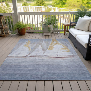 Piper Looms Chantille Coastal ACN2084 Blue Machine Washable Area Rug Outdoor Lifestyle Image Feature
